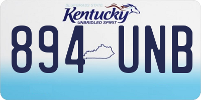 KY license plate 894UNB