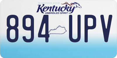 KY license plate 894UPV