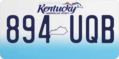 KY license plate 894UQB