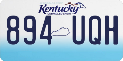 KY license plate 894UQH