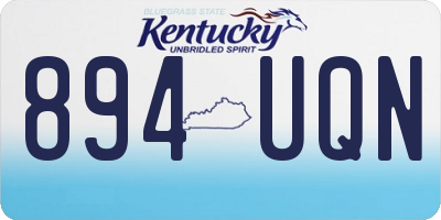 KY license plate 894UQN