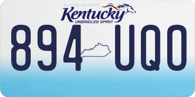 KY license plate 894UQO