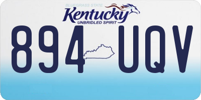 KY license plate 894UQV