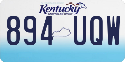 KY license plate 894UQW