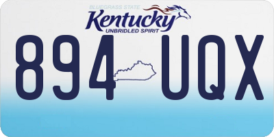 KY license plate 894UQX