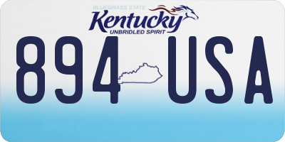 KY license plate 894USA