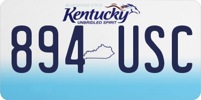 KY license plate 894USC