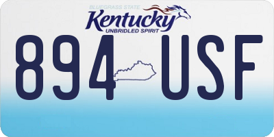 KY license plate 894USF