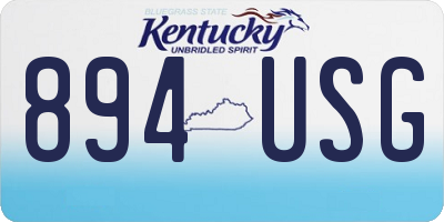 KY license plate 894USG