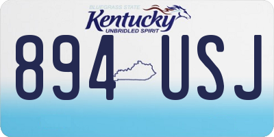 KY license plate 894USJ