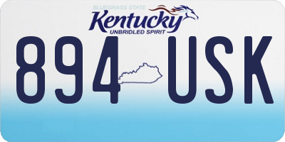 KY license plate 894USK