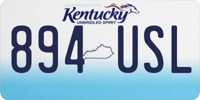 KY license plate 894USL