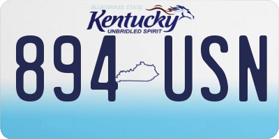 KY license plate 894USN