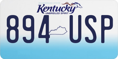 KY license plate 894USP