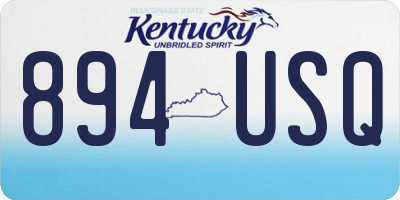 KY license plate 894USQ