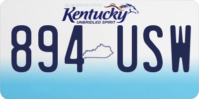 KY license plate 894USW