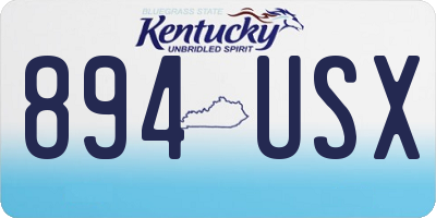 KY license plate 894USX