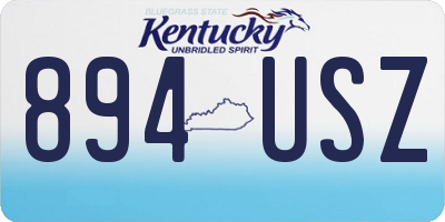KY license plate 894USZ