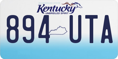 KY license plate 894UTA