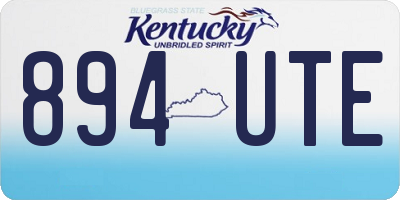 KY license plate 894UTE