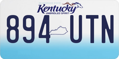 KY license plate 894UTN