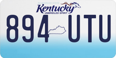 KY license plate 894UTU
