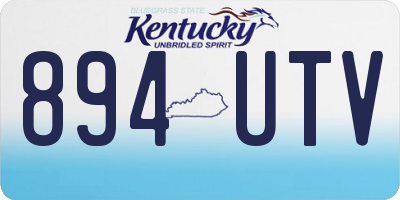 KY license plate 894UTV