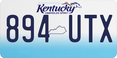 KY license plate 894UTX