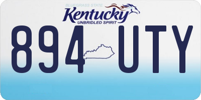 KY license plate 894UTY