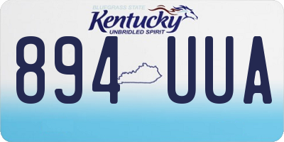 KY license plate 894UUA