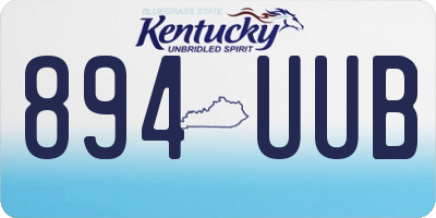 KY license plate 894UUB