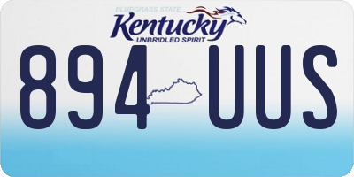 KY license plate 894UUS