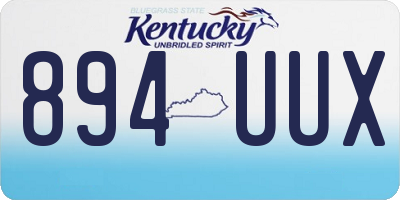 KY license plate 894UUX