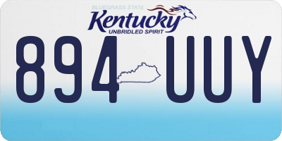 KY license plate 894UUY