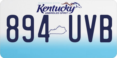 KY license plate 894UVB