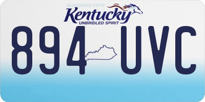KY license plate 894UVC