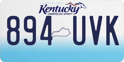 KY license plate 894UVK