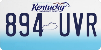 KY license plate 894UVR