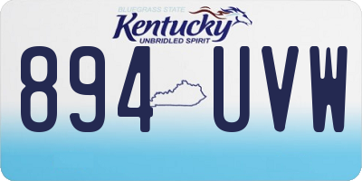 KY license plate 894UVW