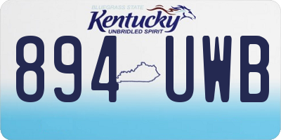 KY license plate 894UWB