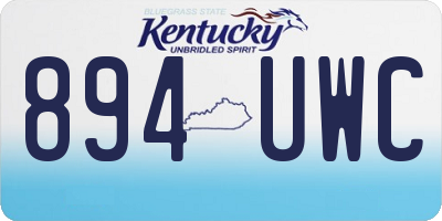 KY license plate 894UWC