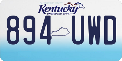 KY license plate 894UWD