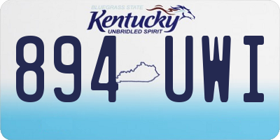 KY license plate 894UWI