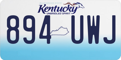 KY license plate 894UWJ