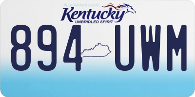 KY license plate 894UWM