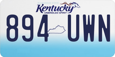KY license plate 894UWN