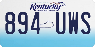 KY license plate 894UWS
