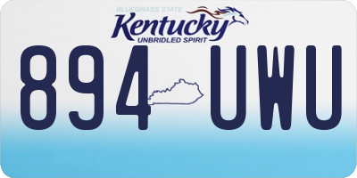 KY license plate 894UWU
