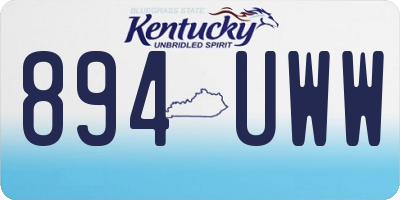 KY license plate 894UWW