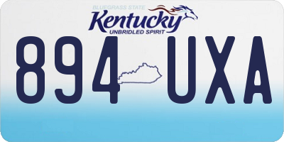 KY license plate 894UXA